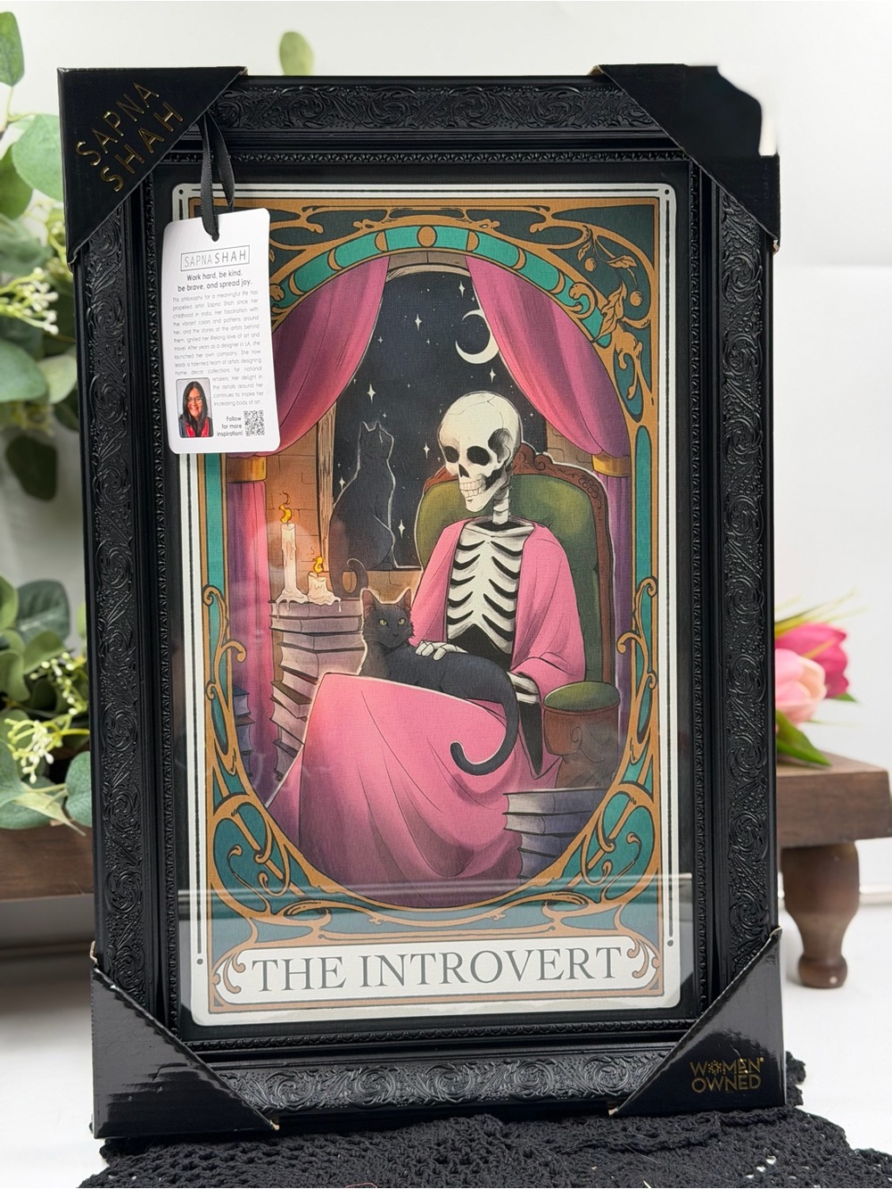 Viral sapna shah the introvert framed gothic skeleton wall art decor